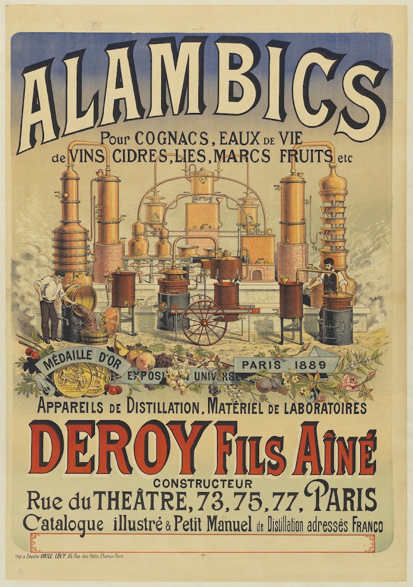 Alambics pour cognacs eaux de vie de vins cidres Appareils de distillation Matér