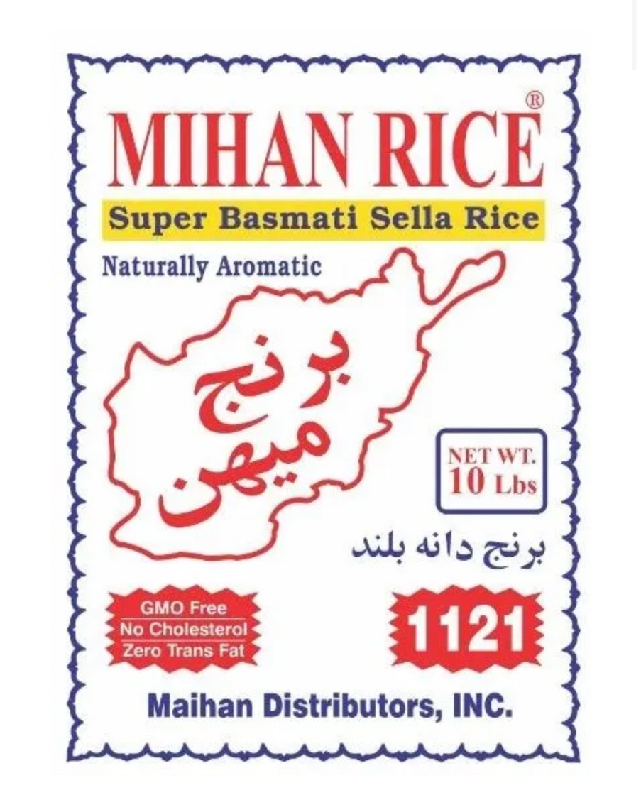 Mihan Super Basmati Rice 4X10lbs