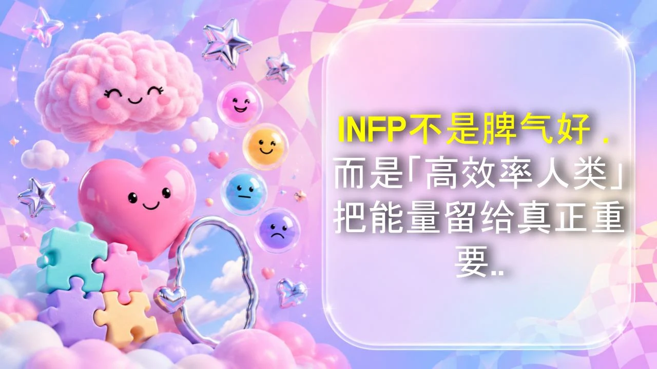 INFP不是脾气好，而是「高效率人类」把能量留给真正重要的事🔥
