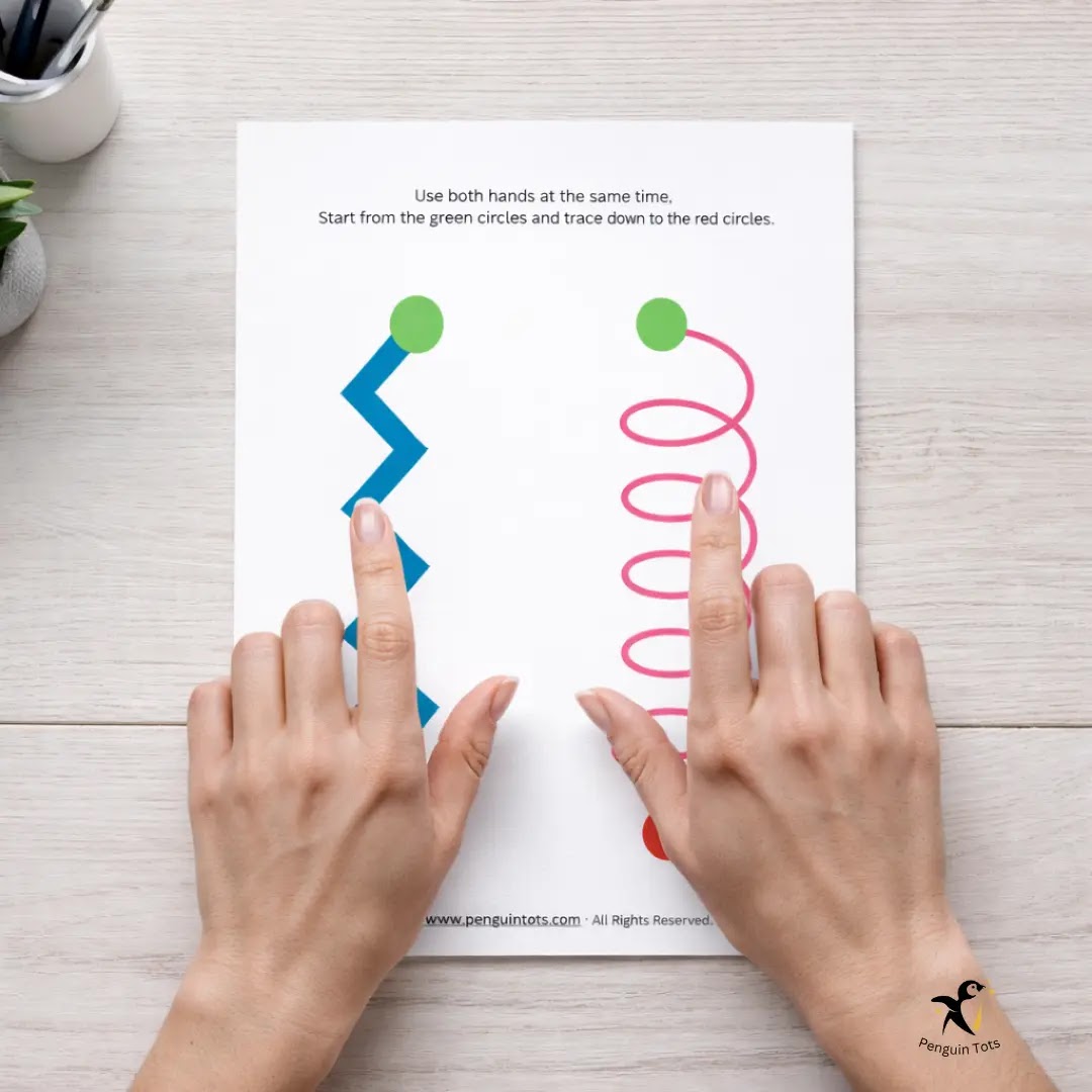 Bilateral Coordination Tracing Path | Zigzag Movement, Focus & Motor Control