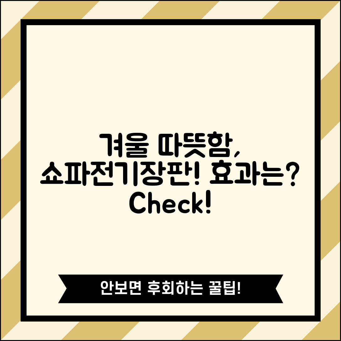 따뜻한 겨울, 쇼파전기장판의 효과는?