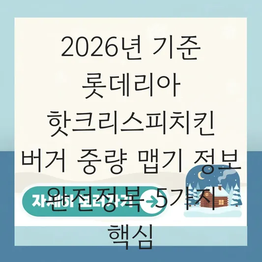 롯데리아 핫크리스피치킨 버거 중량 맵기 정보