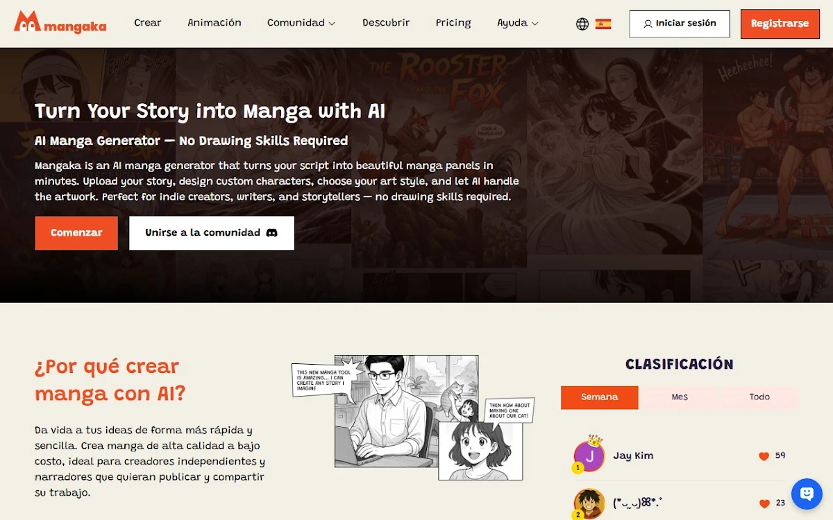 Captura de Mangaka.app
