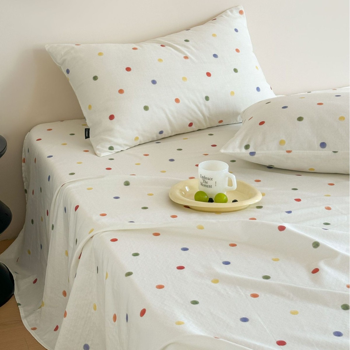 Double-layer cotton fitted sheet, soft and breathable