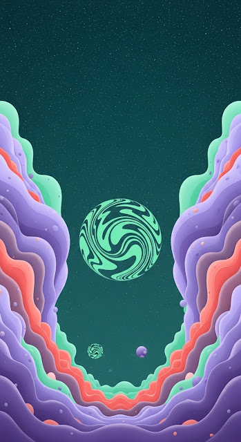 Surreal Cosmic Landscape in Pastel Tones - Free mobile Wallpaper
