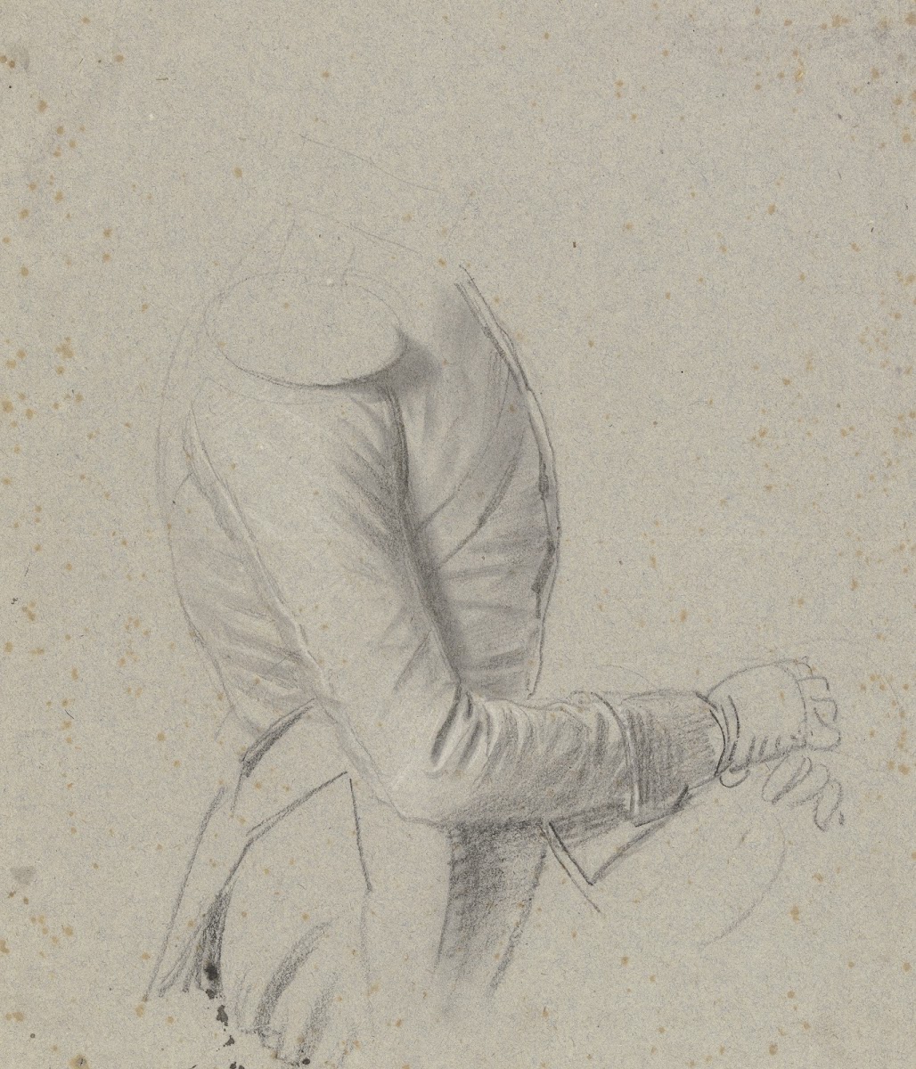 Männliche Figur nach rechts in Uniform