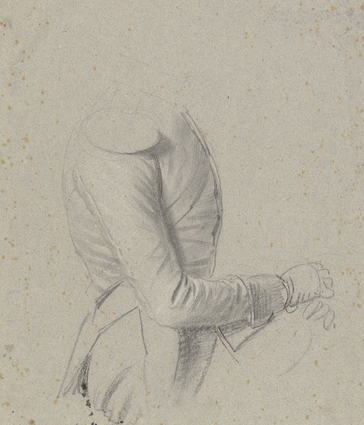 Männliche Figur nach rechts in Uniform