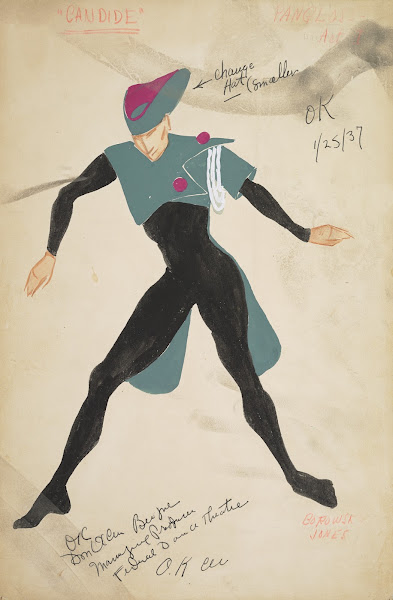 Candide Pangloss green and purple cape and hat with white Aiguillette 1934 1943