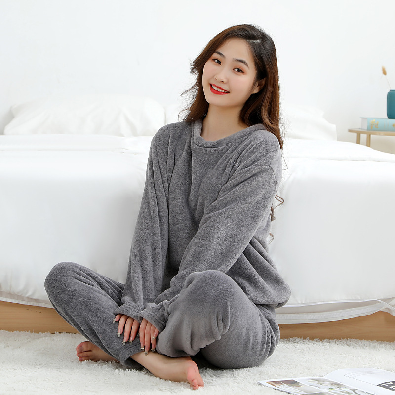 Paar-Pyjama-Set, Korallenfleece, warm und modisch