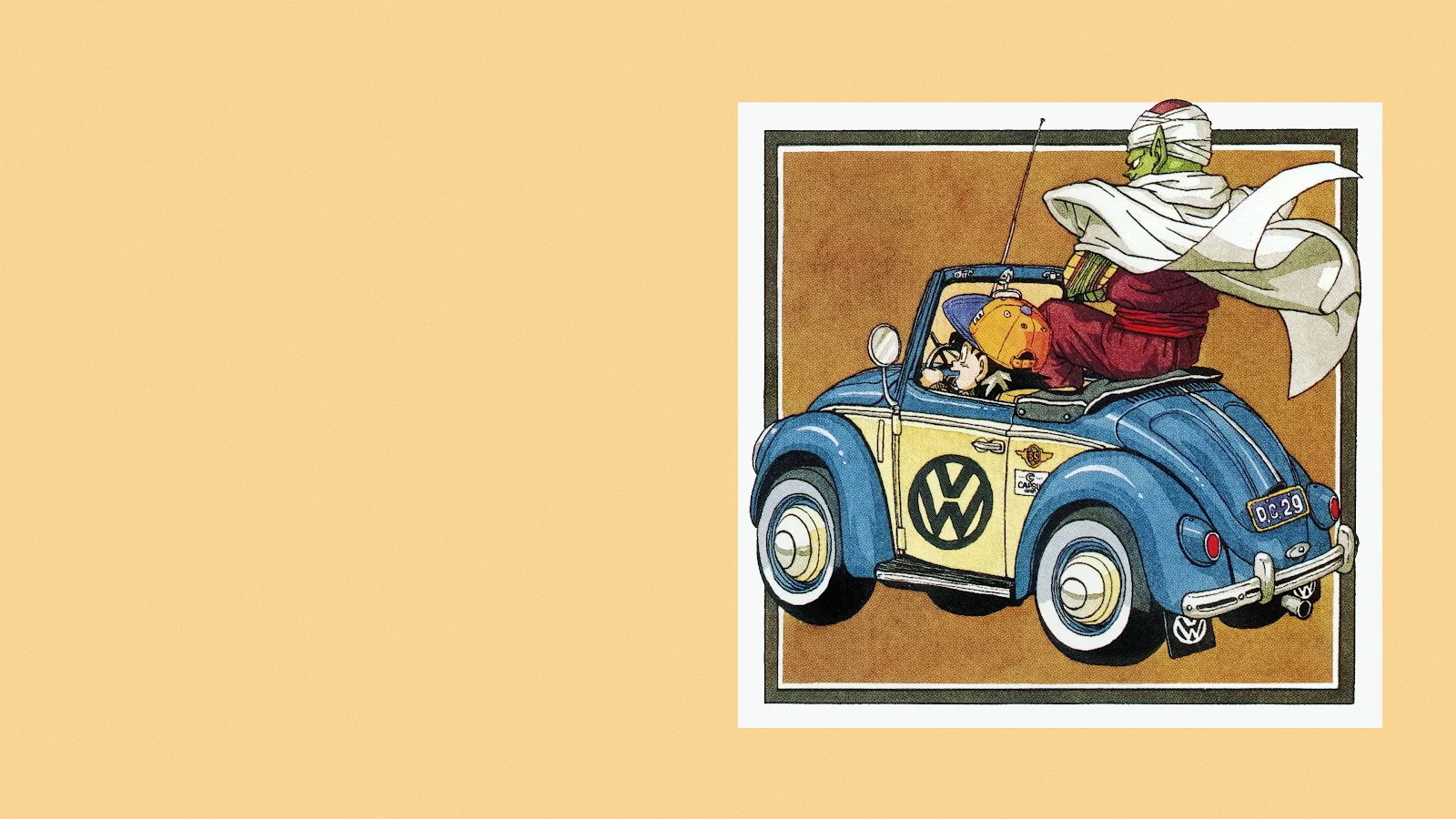 Piccolo and Gohan Volkswagen - Anime Illustration 4K Wallpaper (3840x2160)