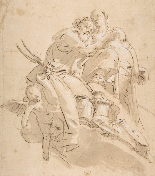 Marine Deity with Attendant Female Figure 16961770