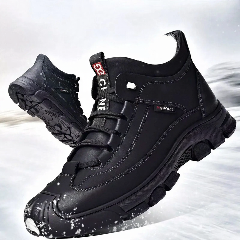 Men's winter boots with warm lining and platform