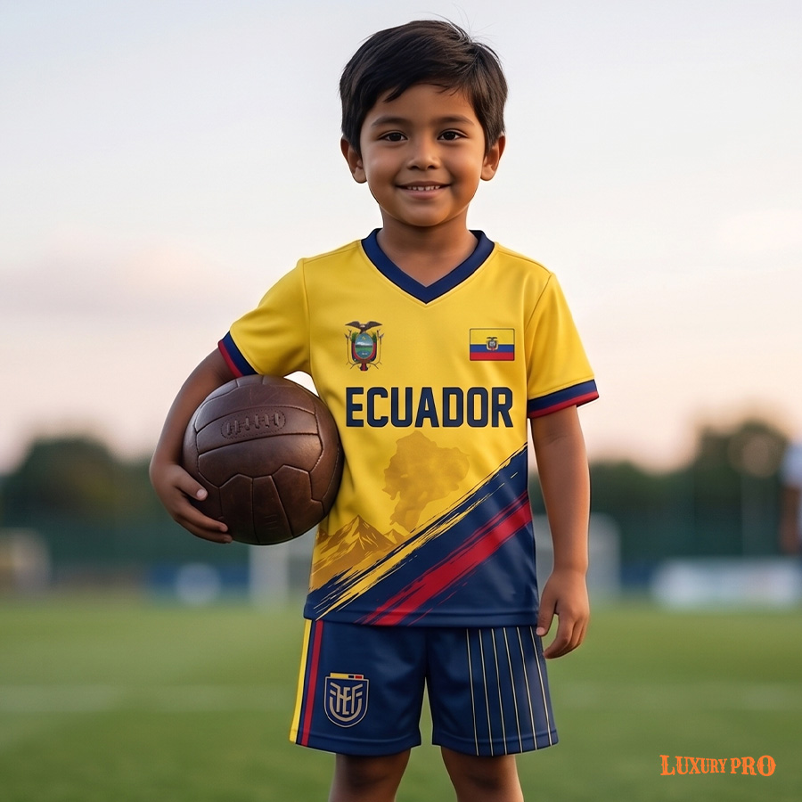 AOP MEG Children's Football V-neck Short Sleeve+MEG Children's Beach Pants