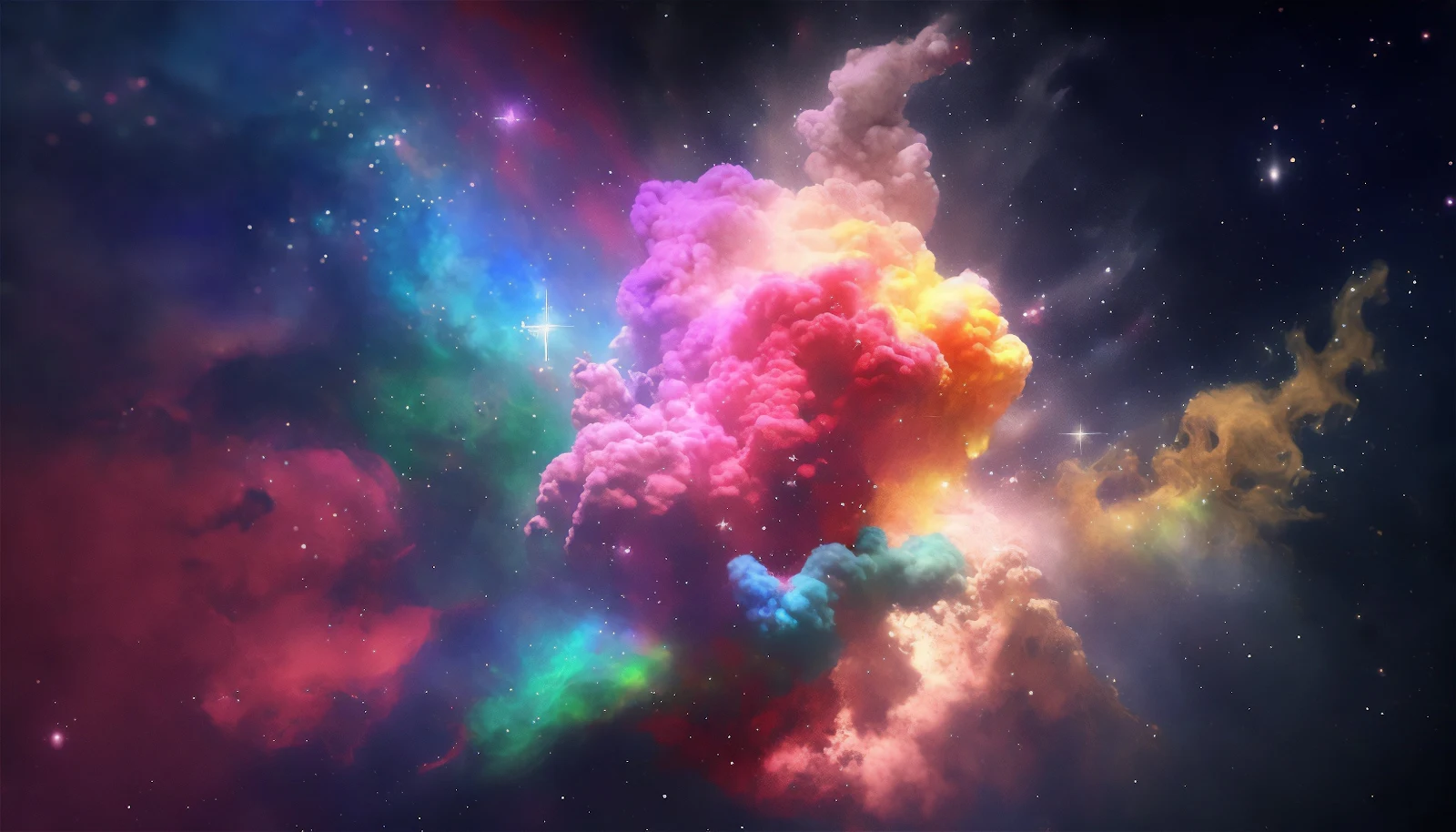 A Stunning Ai Art, Abstract, Colorful, Clouds, Nebula 2K Desktop and Mobile Wallpaper Background (3136x1792)