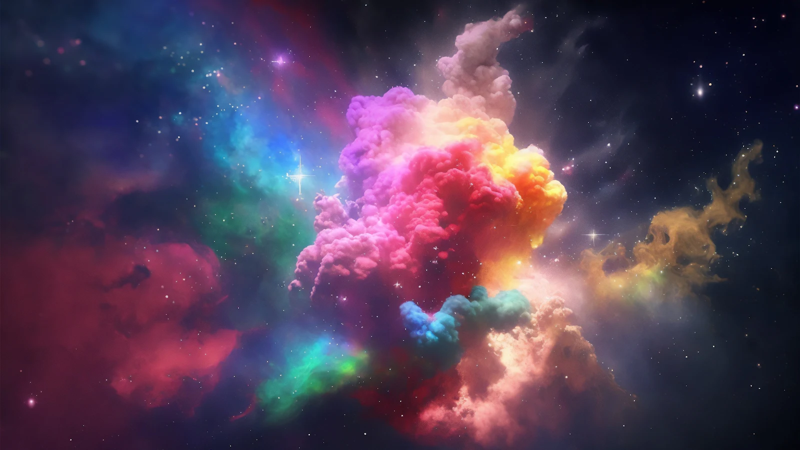 Ai Art, Abstract, Colorful, Clouds, Nebula 2K Desktop Wallpaper