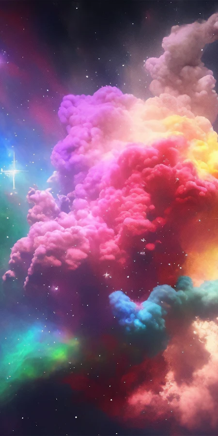 Ai Art, Abstract, Colorful, Clouds, Nebula 2K Phone Wallpaper