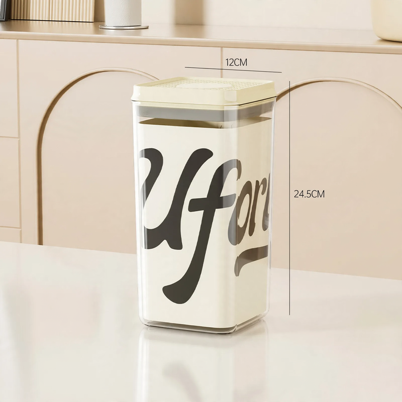 Square storage container with pressure seal