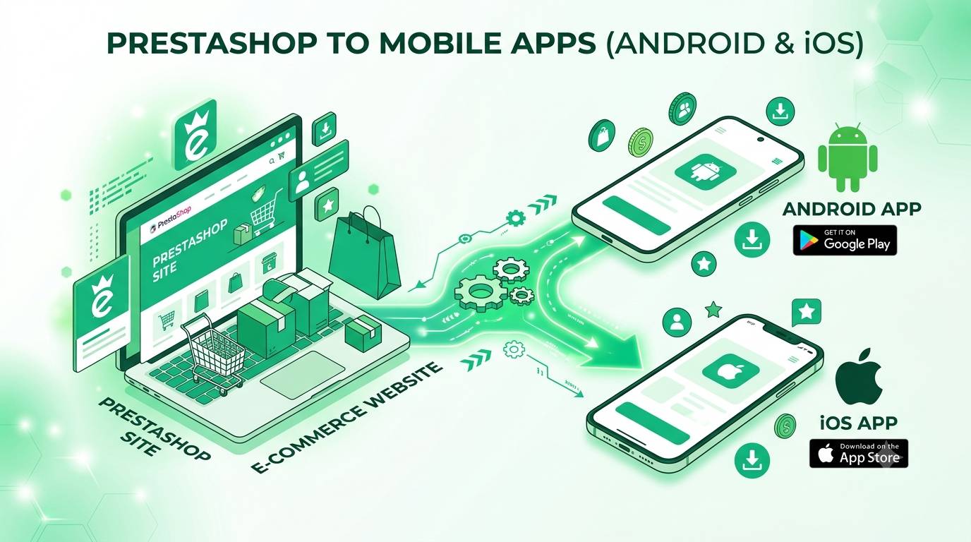 Convert Your PrestaShop Store Into an Android & iOS App (No Code)