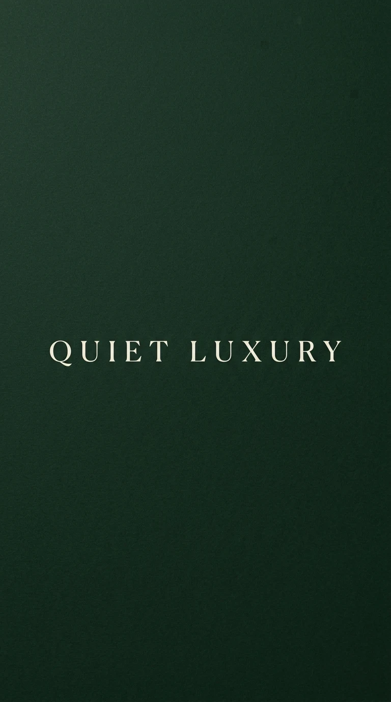 Deep Forest Green Minimalist Quiet Luxury Typography Background - Free 4K mobile Wallpaper