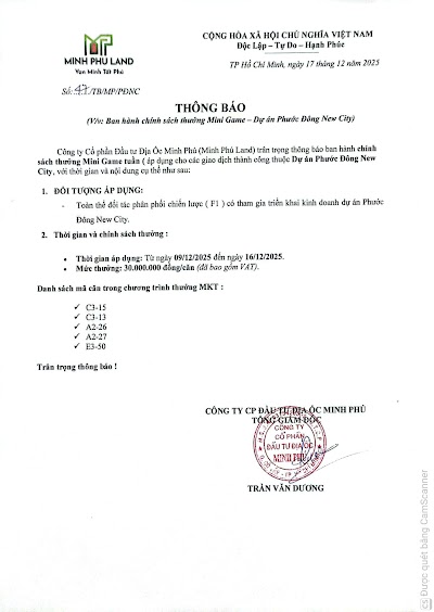 Số 47-PĐ- Thông báo chính sách thưởng Mini game 09.12.2025 đến 16.12.2025.jpg