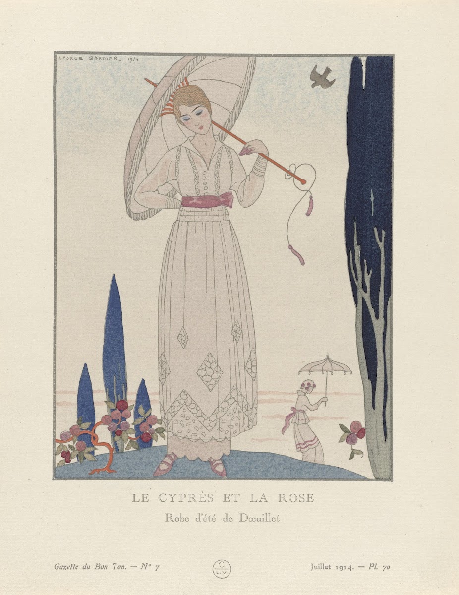 Le cyprès et la rose Robe dété de Doeuillet 1914