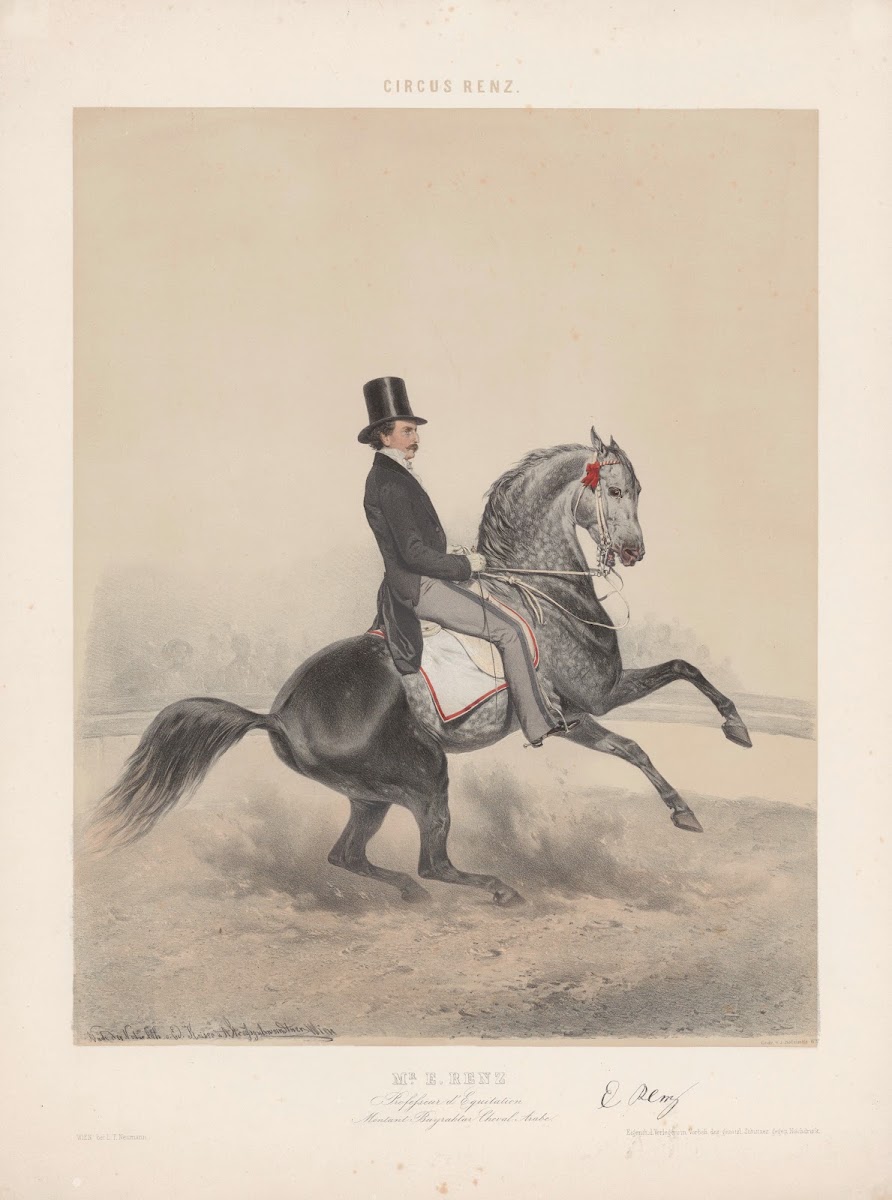 Mr E Renz Professeur dEquitation Montant Bayraktar Cheval Arabe 19th century