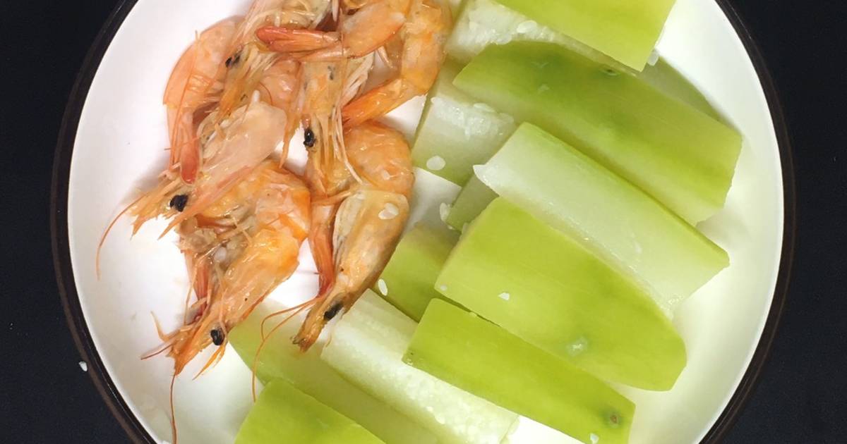 [Giảm cân - eat clean #D_19] Bí xanh luộc + tôm hấp
