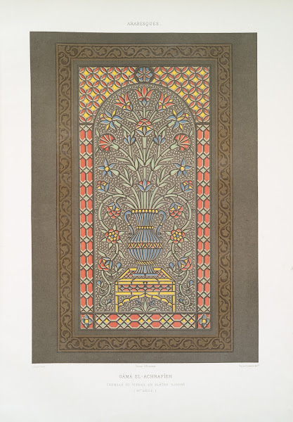 Arabesques Gâmá el Achrafîeh chemsah ou vitrail en plâtre ajouré XVe siècle 1877
