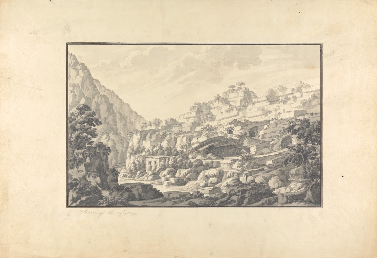 View of the Source of the Lycus River Nahr el Kelb ca 1751