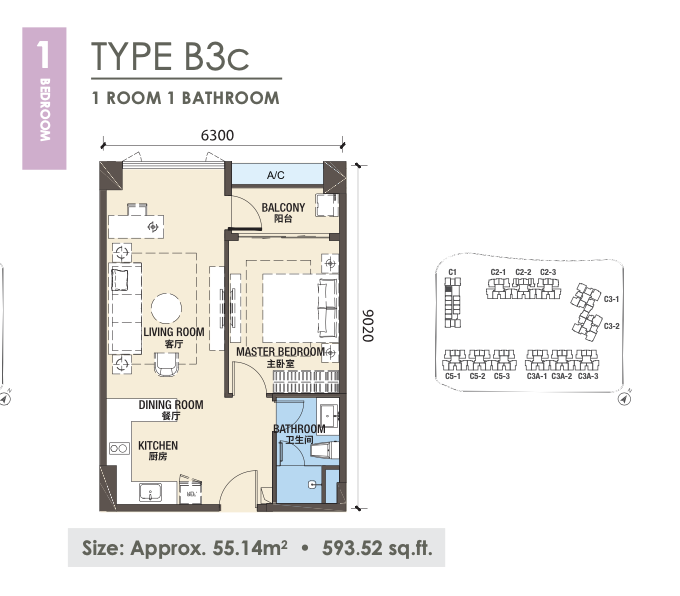 Princess Cove RNF Phase 3 Type B3C 户型图