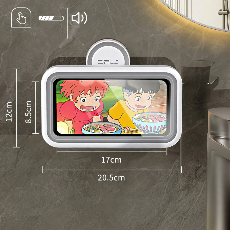 Rotatable bathroom phone holder, waterproof