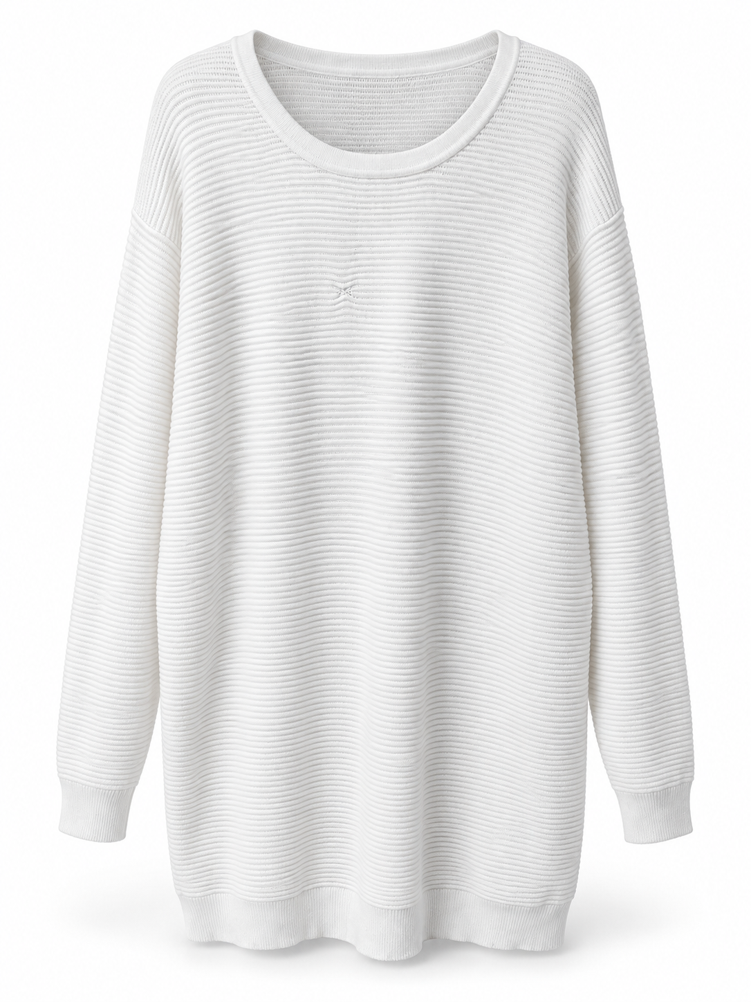 Rochii - Rochie tricotată ZARA albă cu mânecă lungă - XL