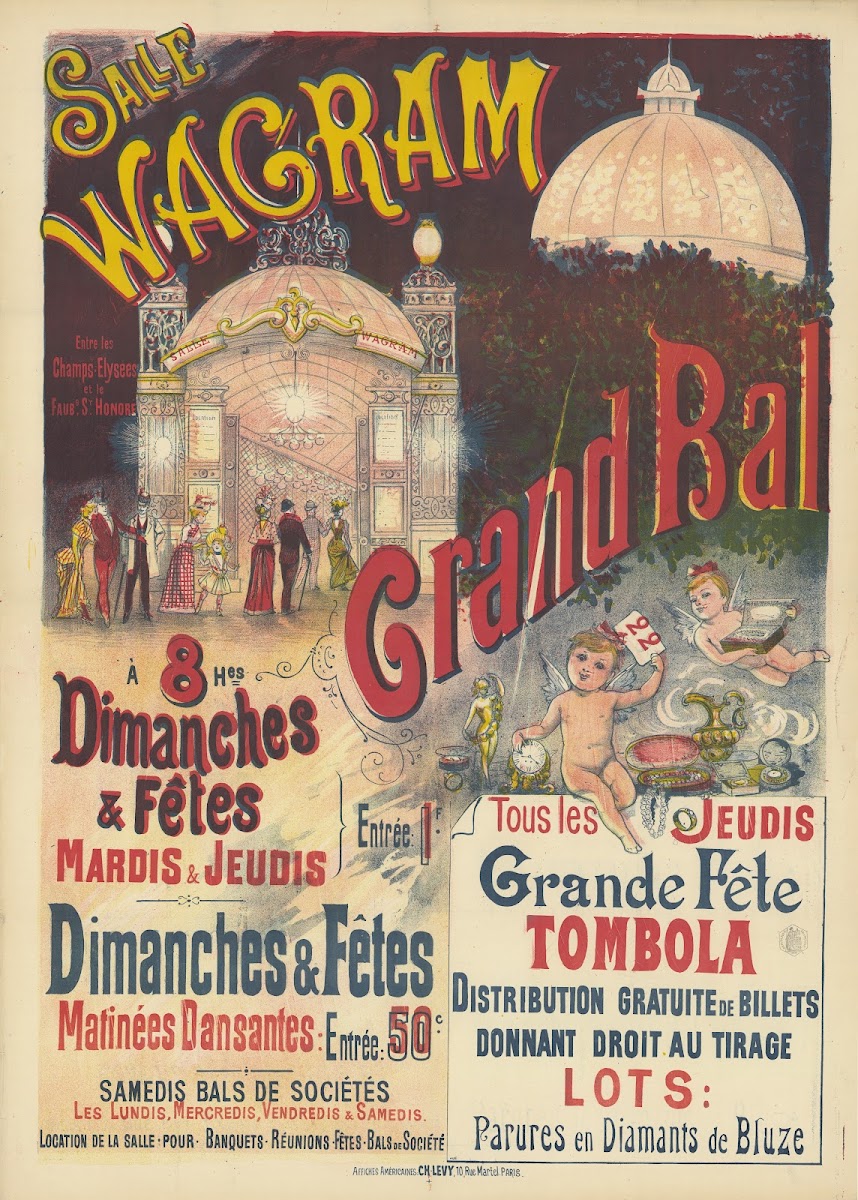 Salle Wagram Grand bal tombola 1888 1894