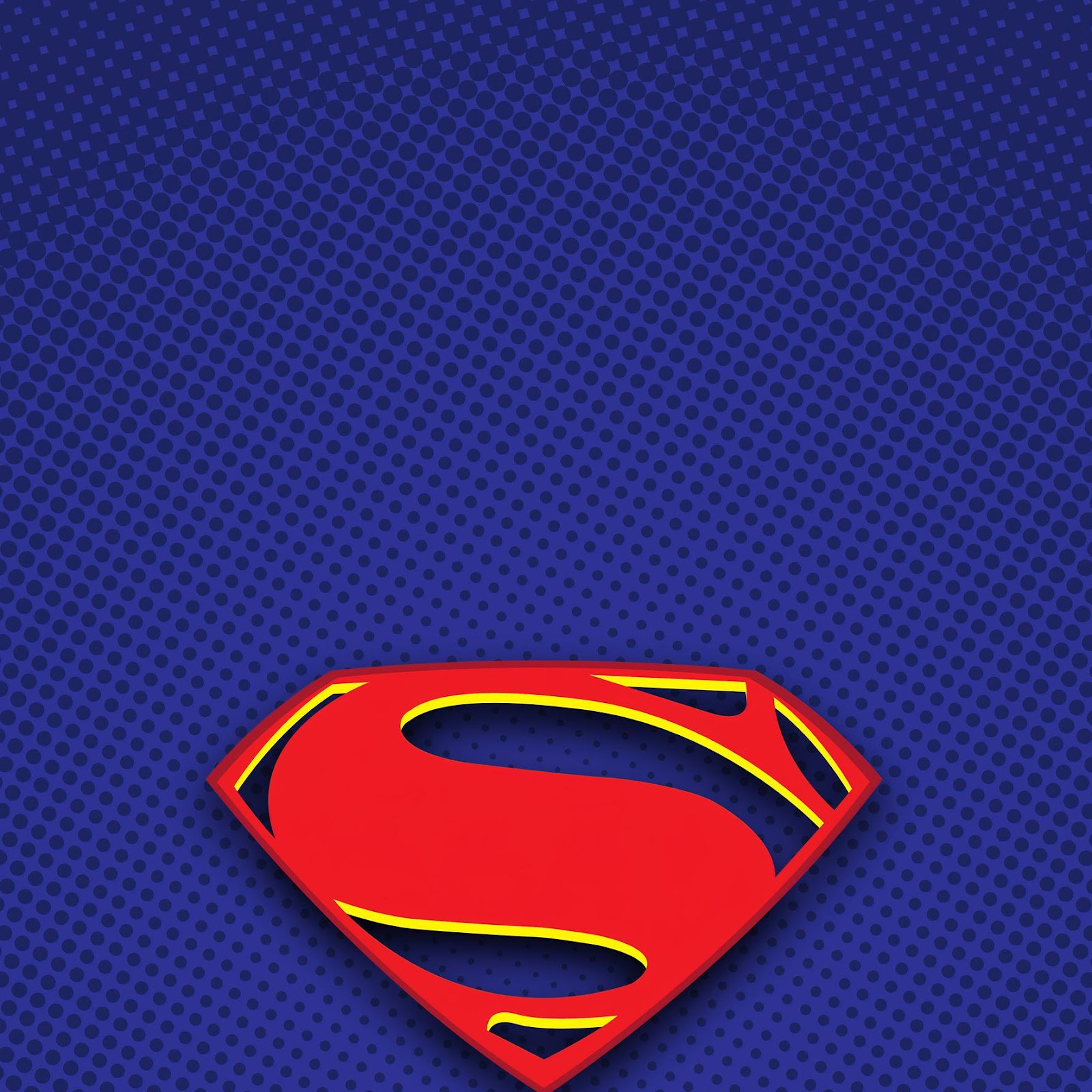Download Superman Shield Logo Blue Background 2K iPhone
