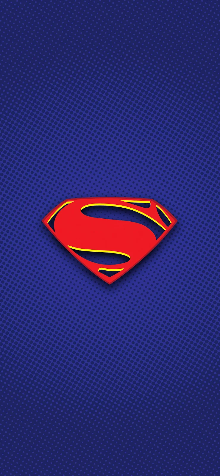 Superman Shield Logo Blue Background - Graphic Illustration 2K iPhone Wallpaper (1772x3839)