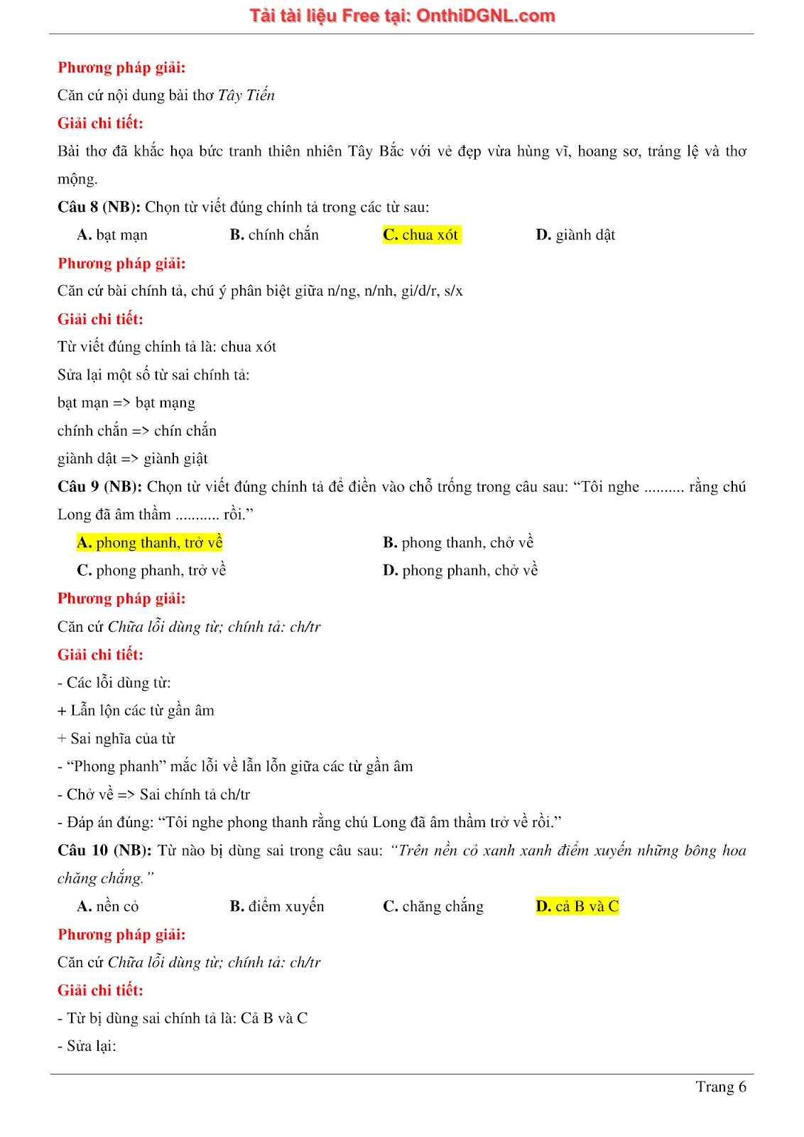 500 bài tập môn Ngữ Văn - Ôn thi ĐGNL ĐHQG TP HCM Phần 24