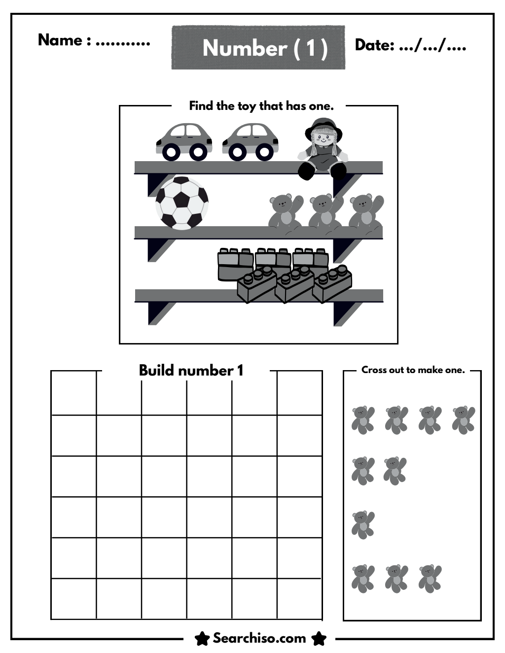 Foundations of One: Early Numeracy Practice Sheet PDF printable