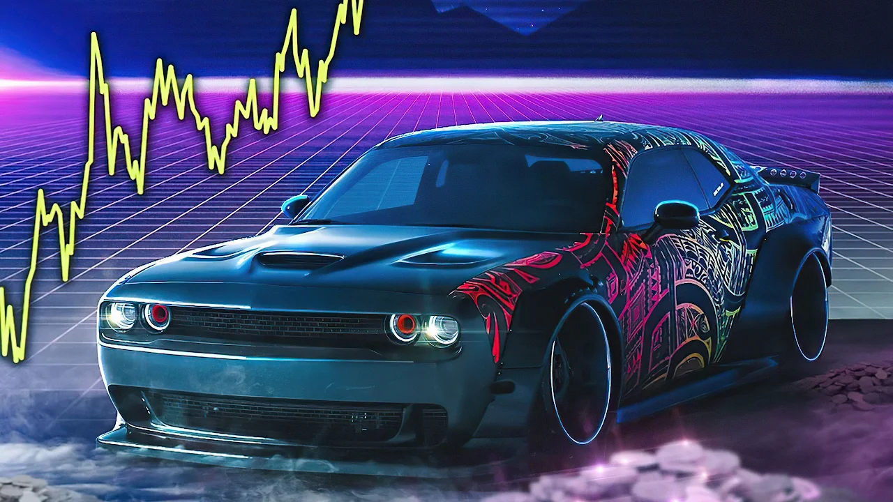 Dodge Challenger Srt Retro Waves 4K Desktop Wallpaper