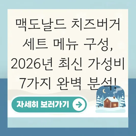 맥도날드 치즈버거 세트 메뉴 구성