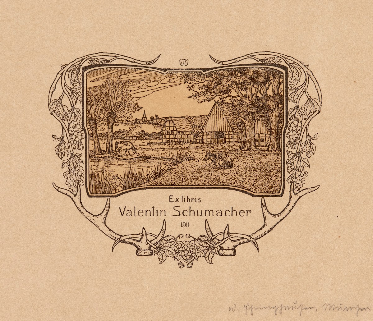 Bookplate of Valentin Schumacher 1911