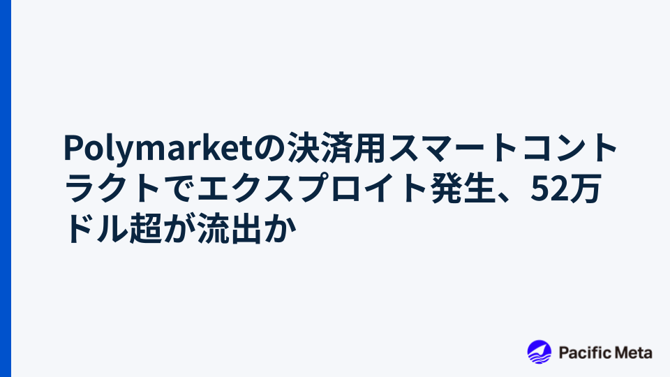 Polymarketの決済用スマートコントラクトでエクスプロイト発生、52万ドル超が流出か