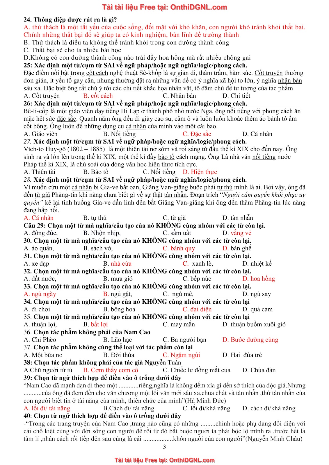 39 Đề ôn HSA - ĐỊnh tính