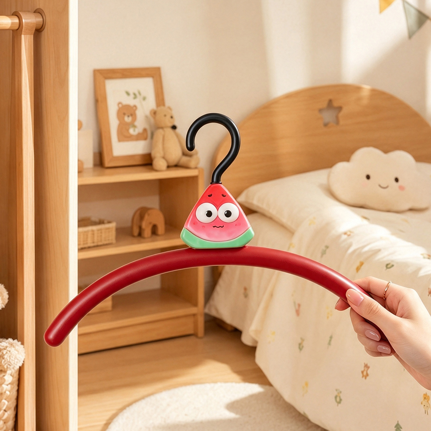Plastic hanger with cartoon design