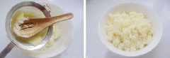 Khoai tây gọt vỏ, rửa sạch, cắt miếng dày, cho vào xửng hấp, hấp chín. Sau đó, lấy khoai tây ra, nghiền nhuyễn.