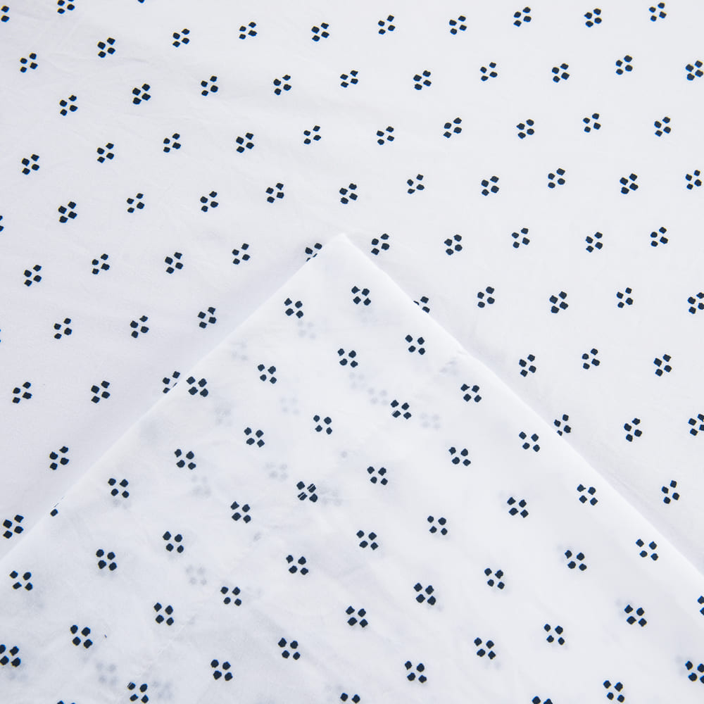 Set de sábanas matrimoniales de poliéster Modern Secrets™ color blanco/azul, 4 piezas