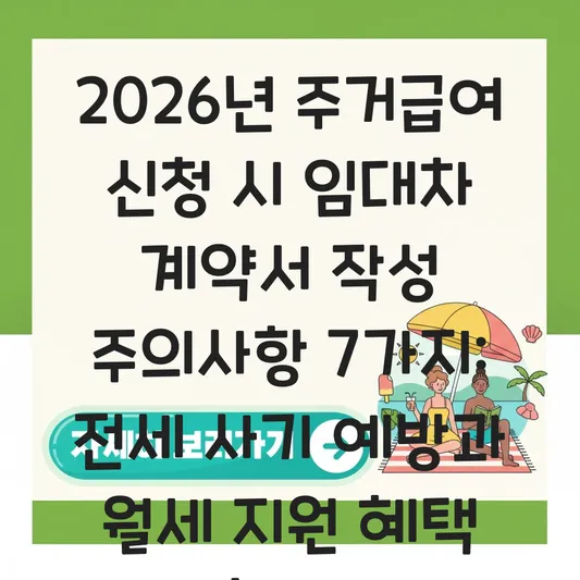 전세 사기 예방과 월세 지원 혜택: 2026년 주거급여 신청 시 임대차 계약서 작성 주의사항 대표 이미지