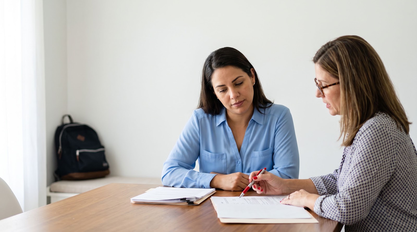 Florida life insurance college fund inheritance planning with a mother reviewing child beneficiary options with an advisor
