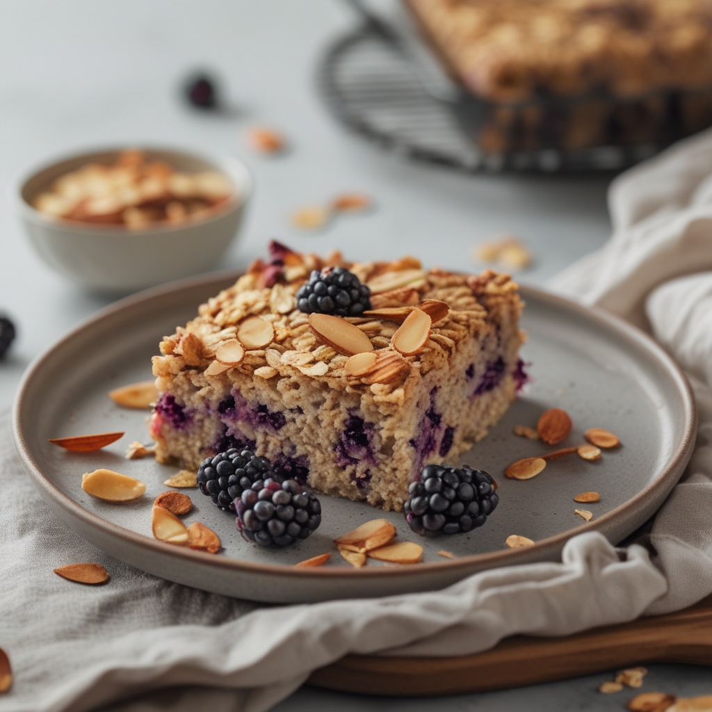 Final Blackberry Almond Baked Oatmeal with Crunchy Streusel Topping