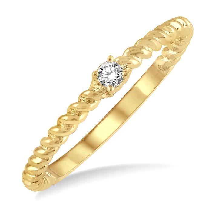 Stackable Rope Petite Diamond Fashion Ring