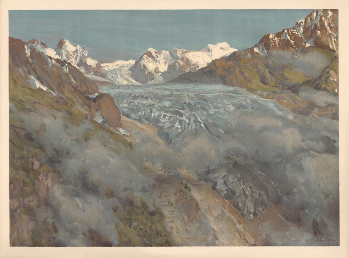 Lednik Karaugom Glacier Caucasus Mountains 1910